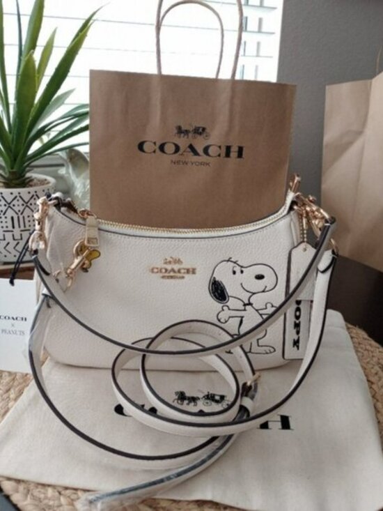Coach X Peanuts Teri Shoulder Bag With Snoopy - Picture 2 of 8